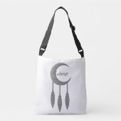 Sac Ajustable Silver Crescent Moon Feathers (Devant)