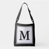 Sac Ajustable Simple noir et blanc avec Modèle Monogram (Devant)