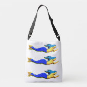 Sac Ajustable sirènes à queue bleue nageant (Dos)