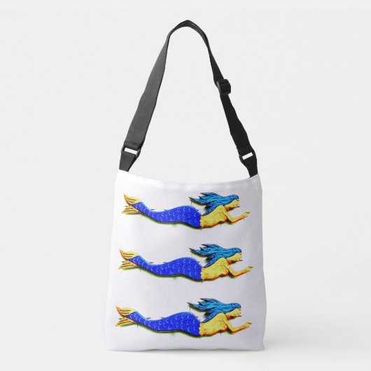 Sac Ajustable sirènes à queue bleue nageant (Devant)