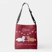 Sac Ajustable Smiling Rabbits in Love: Maroon (Dos)
