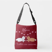 Sac Ajustable Smiling Rabbits in Love: Maroon (Devant)