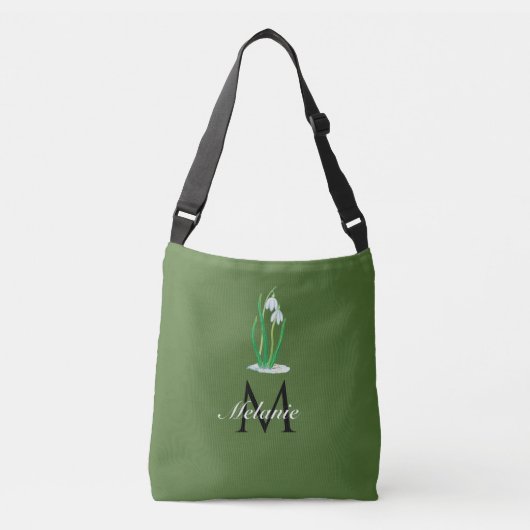 Sac Ajustable Snowdrops Fleurs Début Printemps Monogramme Person (Devant)