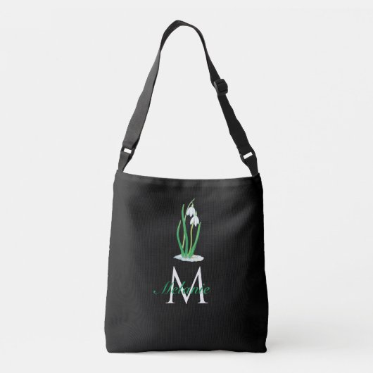 Sac Ajustable Snowdrops Fleurs Printemps Personnalisé Monogramme (Dos)
