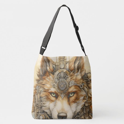 Sac Ajustable Solarpunk Red Wolf Steampunk inspiration (Dos)