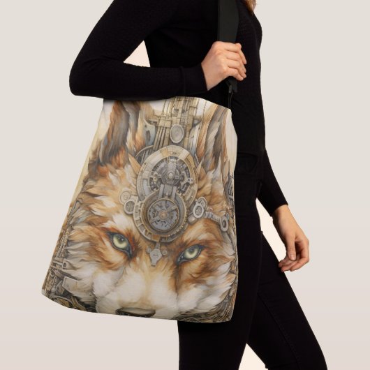 Sac Ajustable Solarpunk Red Wolf Steampunk inspiration (De près)