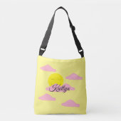 Sac Ajustable Soleil levant avec des nuages roses : Jaune   (Devant)