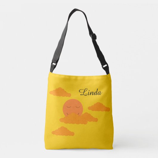 Sac Ajustable Soleil orange dans un ciel doré : (Dos)