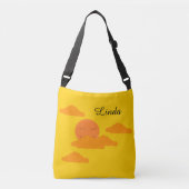 Sac Ajustable Soleil orange dans un ciel doré : (Devant)