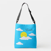 Sac Ajustable Soleil souriant avec nuages : Turquoise (Dos)