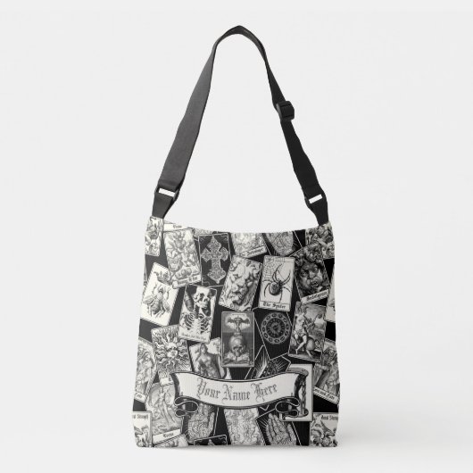 Sac Ajustable Sorcière gothique Cartes de Tarot Apothécaire (Devant)