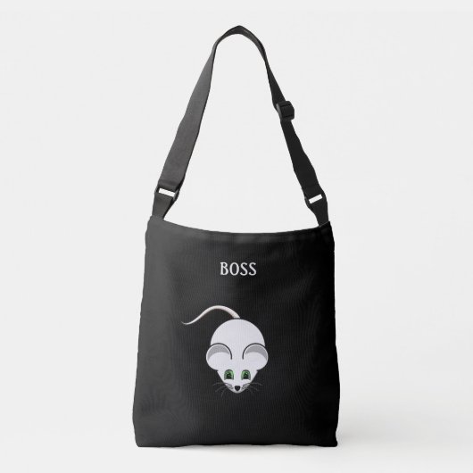 Sac Ajustable Souris blanc et calligraphie (Devant)