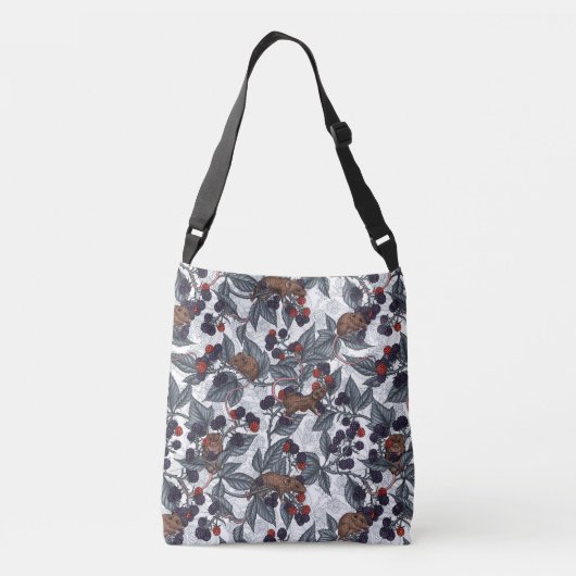 Sac Ajustable Souris et mûres sur blanc (Dos)