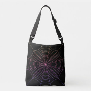 Sac Ajustable Spider web noir violet orange motif Halloween