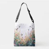 Sac Ajustable Spring Watercolor Birds Floral Monogram Wildflower (Dos)