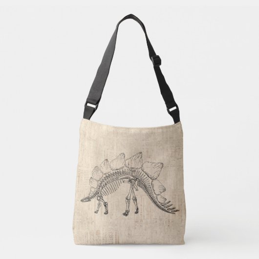 Sac Ajustable Stegosaurus Dinosaur Skeleton Papier à script Vint (Devant)