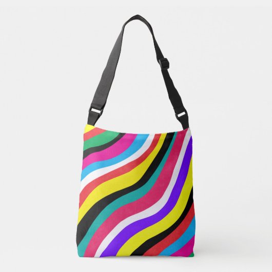 Sac Ajustable Stripes multicouleurs psychédéliques à ondes (Devant)