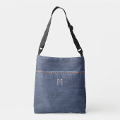 Sac Ajustable Style de denim de blues-jean, monogramme de photo (Dos)