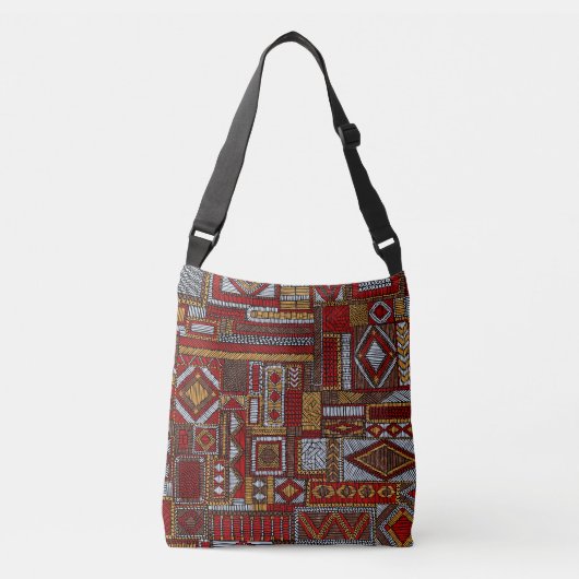 Sac Ajustable Style Patchwork Impression ethnique brodée (Devant)