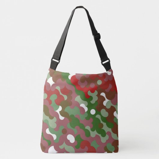 Sac Ajustable Super Funky Retro Boho Rouge et Vert Noël (Devant)