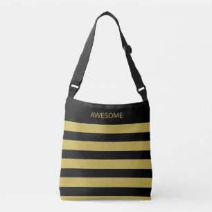 Sac Ajustable Superbe rayé noir et or