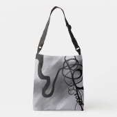 Sac Ajustable Sur la grille : gris Abstrait, noir et blanc (Dos)