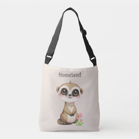 Sac Ajustable Suricate sur du sable clair beige (Devant)