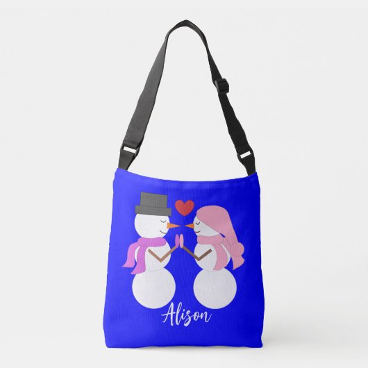 Sac Ajustable Sweet Snowpeople in Love: Blue (Devant)