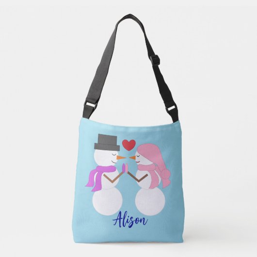 Sac Ajustable Sweet Snowpeople in Love: Light Blue (Devant)