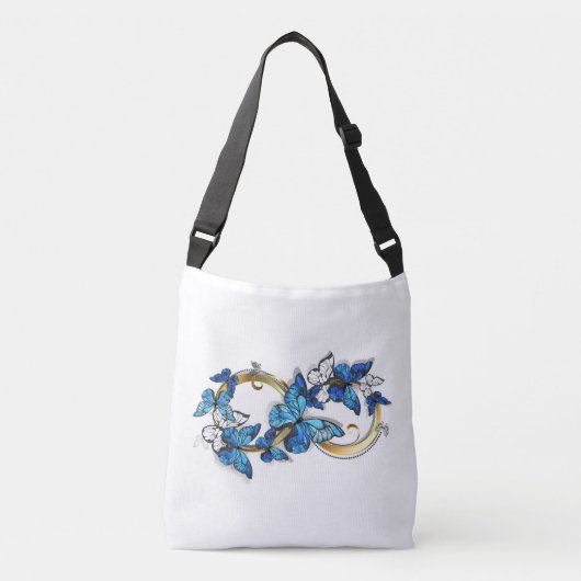 Sac Ajustable Symbole infini de papillons Morpho bleus (Devant)