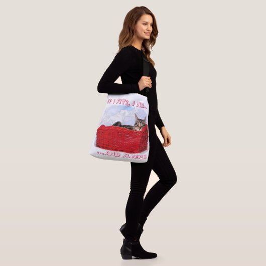 Sac Ajustable Tablette Gris Dormant Kitten Dans Panier Rouge Lum (Sur le modèle)