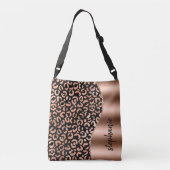 Sac Ajustable Taches de Léopard Glam Rose Or Noir Métallic Nom (Dos)