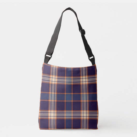 Sac Ajustable Tartan plaid, texture marine colorée. (Devant)