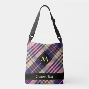 Sac Ajustable Tartan Violet, Or et Bleu