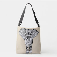 Taupe d'éléphant tribal de Bohême noir et blanc