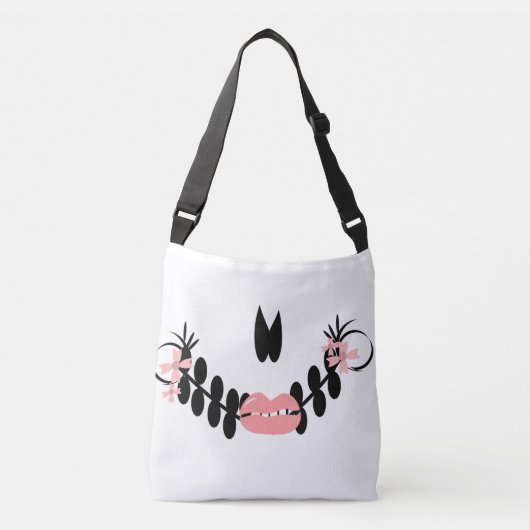 Sac Ajustable Tête de crâne sucre lèvres visage Halloween Motif (Devant)