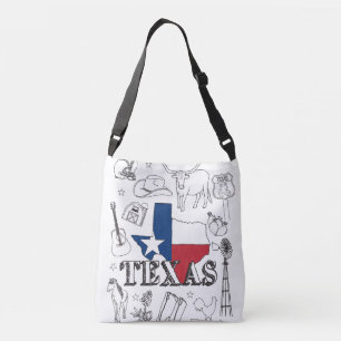 Sac Ajustable Texas Illustration Doodles of Texas Texas Motif