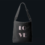 Sac Ajustable texte d'amour parties scintillant or rose clair<br><div class="desc">Design minimaliste,  moderne et élégant représentant le mot "amour" écrit avec parties scintillant en or rose sur un arrière - plan noir. Ce magnifique imprimé féminin,  à l'effet simple mais étonnant,  est parfait pour les jeunes femmes contemporaines. Impressionnez-vous avec un cadeau unique et élégant ou offrez-vous simplement.</div>