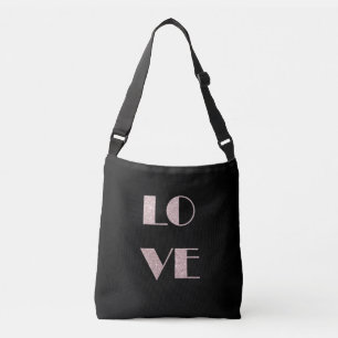 Sac Ajustable texte d'amour parties scintillant or rose clair