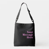 Sac Ajustable Texte éditable rétro-moderne | Noir et rose (Dos)