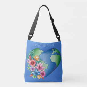 Sac Ajustable Texte personnalisé Planète Terre Coeur