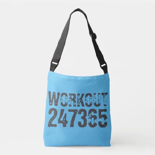 Sac Ajustable Texte usé et rayé Workout 247365 bleu (Devant)