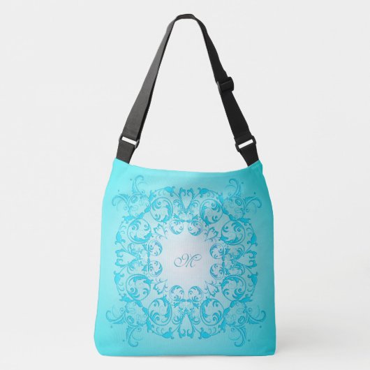 Sac Ajustable Texture du baroque de gradient de turquoise. (Devant)