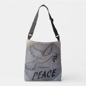 Sac Ajustable The bag features peace dove and scripture. (Devant)
