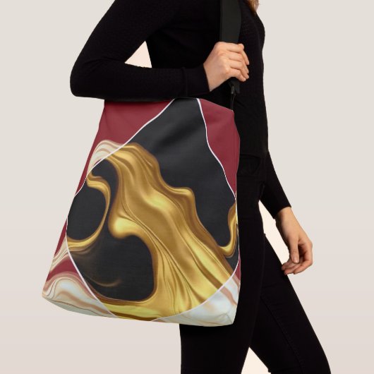 Sac Ajustable The Royal Flow: Regal Crimson & Gold Luxury Achemp (De près)