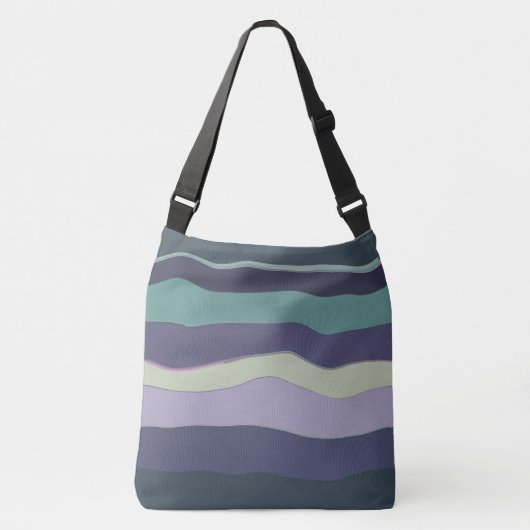 Sac Ajustable Tirures ondulées turquoise et violette (Devant)