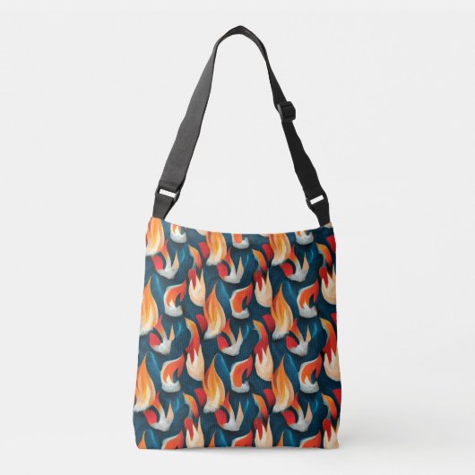 Sac Ajustable Tissu de flamme | Motif Répétant Rouge Et Bleu (Devant)