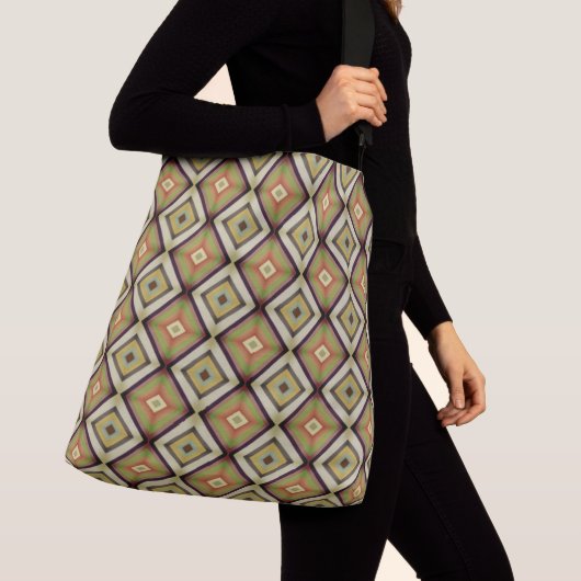 Sac Ajustable Tons chauds géométriques funky (De près)