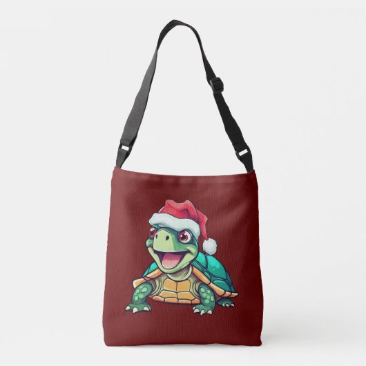 Sac Ajustable Tortue de Noël mignonne avec chapeau de Père Noël (Dos)
