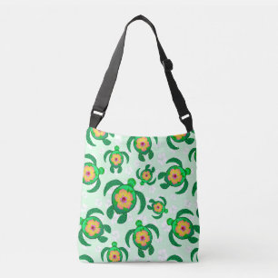 Sac Ajustable Tortues de mer vertes Honu Fleurs d'Hibiscus